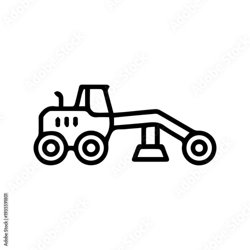 Road Grader Heavy Machine Icon