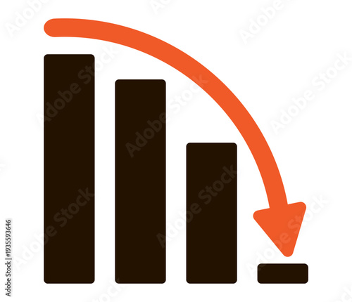 Bankruptcy business chart showing sudden crash and crisis after growth, financial default concept