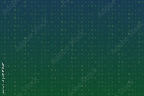Retro digital matrix random numbers pattern. Abstract tech
