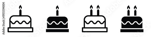 Black and white illustration of four lit candles with wavy flames