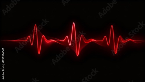 Vibrant Red Heartbeat ECG Line Pulse for Medical Health Tech Website Design Background