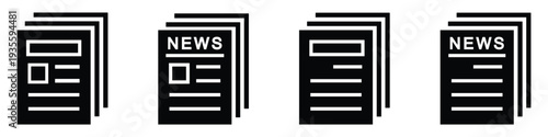 Newspaper icon set
