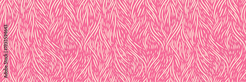 Seamless vector pattern with flowing organic wavy stripes, abstract animal fur texture in soft pink and cream tones. Modern decorative background for fabric, wallpaper, wrapping paper, and prints