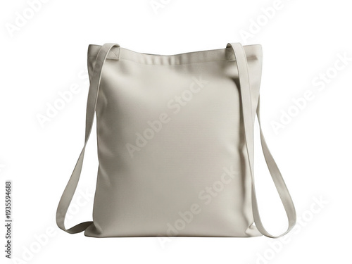 Beige canvas messenger bag isolated on transparent background