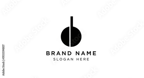Modern Minimalist Logo Template with Circle and Line Design.