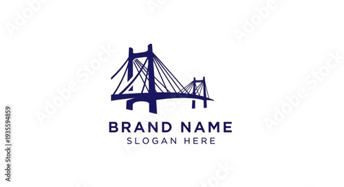 Bridge Logo Design Template with Placeholder Text.