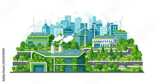 Sustainable City Eco Friendly Buildings.