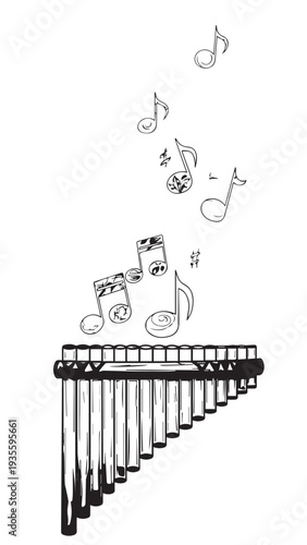Colorful musical scene featuring a xylophone with floating notes and a playful, whimsical vibe.