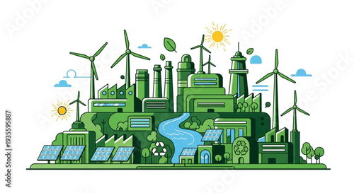 Sustainable City with Renewable Energy Sources.