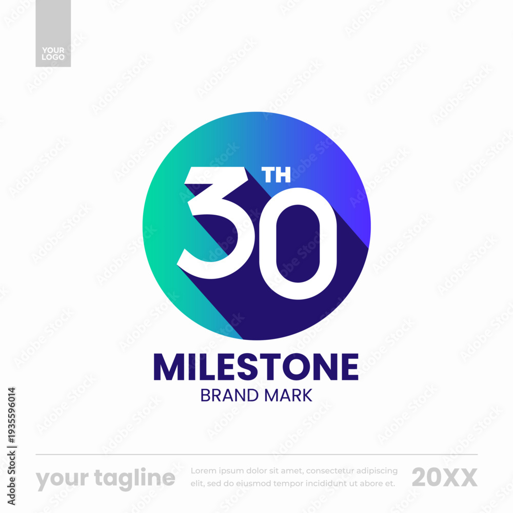 Obraz premium 30th milestone brand mark circle logo icon social media template