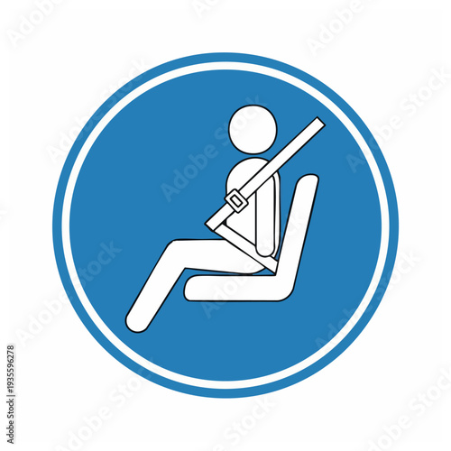 Person Wearing Seatbelt Safety Icon Illustration.