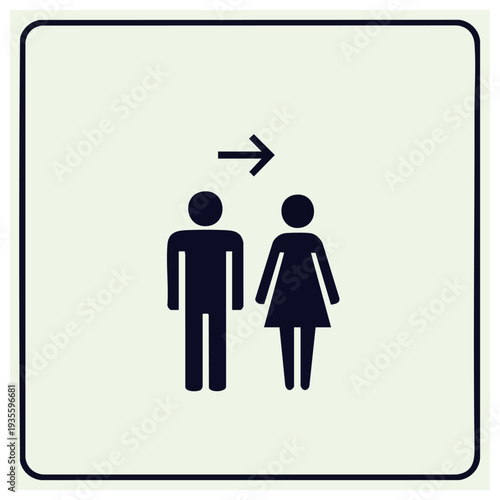 Simple Male and Female Restroom Signs.