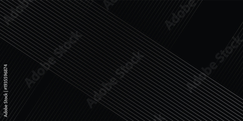 Black background with shiny diagonal lines wallpaper, Black and grey metallic abstract tech geometric linear background.