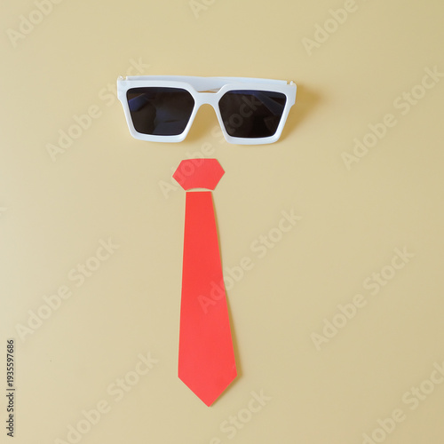 Father's day , Eyeglasses with necktie , greeting and invitation card idea.