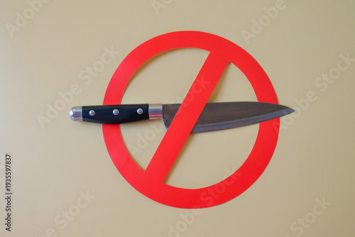 Do not take knife sign on color background.
