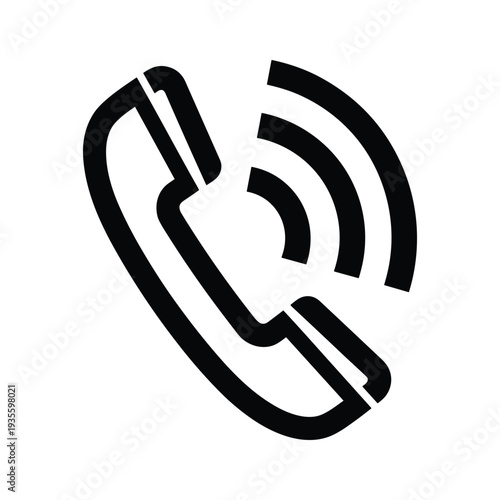 Classic telephone icon with signal waves indicating connectivity or communication technology