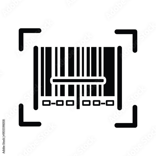 A barcode with a scanner overlay symbolizing digital product identification and inventory management