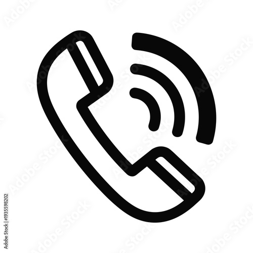 Classic depiction of a vintage-style telephone icon with signal waves