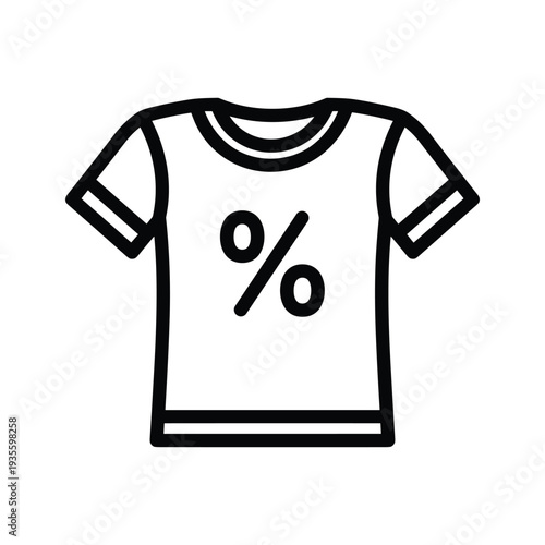 Simple t-shirt design featuring a percentage symbol for discounts or promotions