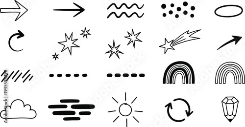 Weather forecast symbols and icons collection