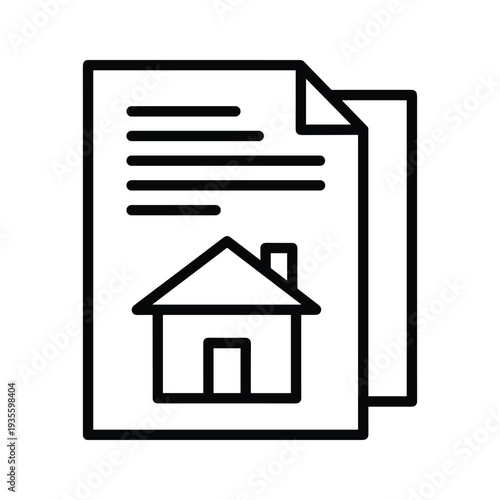 Document with a small house icon symbolizing property or real estate paperwork