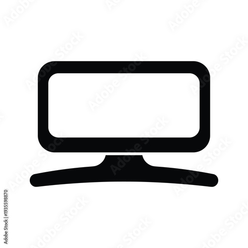 A sleek black computer monitor with a minimalist stand design.