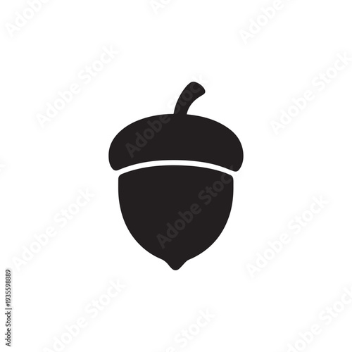 Acorn icon silhouette vector design art illustration.