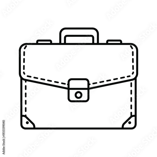 A classic briefcase with a sturdy clasp and two handles for easy carrying.