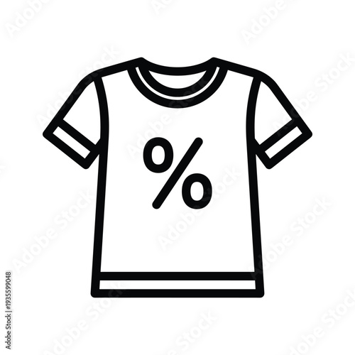 A simple t-shirt design featuring a large percentage symbol on the front.