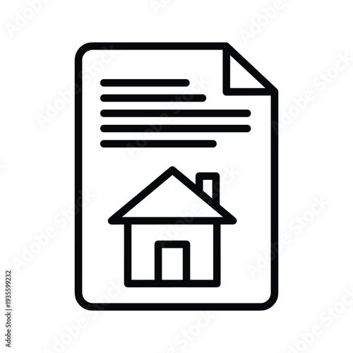 Document with a house icon on it symbolizing real estate or property paperwork