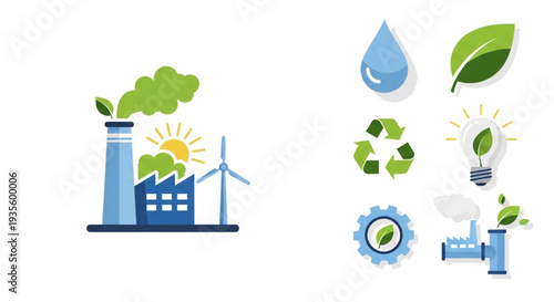 Sustainable Energy and Eco Friendly Icons.