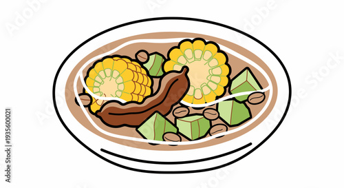 Bowl of Traditional Mexican Sopa de Elote with Corn, Avocado, and Chile Peppers, Nutrient-Rich Vegetarian Dish for Authentic Cuisine Enthusiasts