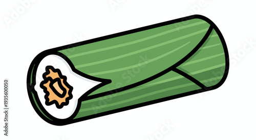 Cartoon Illustration of a Fresh Green Cucumber with Cross-Section View for Culinary, Health, or Gardening Themes