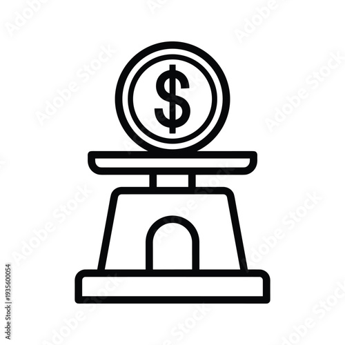 Balance scale depicting monetary equilibrium and financial considerations