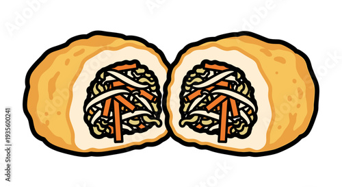 Delicious Chinese Dim Sum Snack with Steamed Dumpling Wraps Filled with Spiced Minced Meat and Vegetables