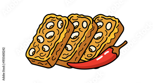 Delicious Crispy Baked Biscuit Trio with Spicy Red Chili Peppers for Tasty Snack or Food Presentation