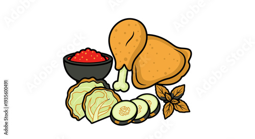 Traditional Japanese Cuisine Featuring Salted Cod Fish, Pickled Vegetables, Miso Soup, and Garnishes for Authentic Japanese Food Presentation