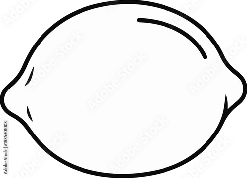Simple outline drawing of a single lemon