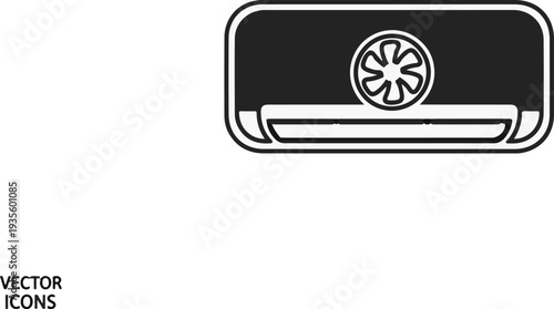 Stylized icon representing a modern wall-mounted air conditioning unit