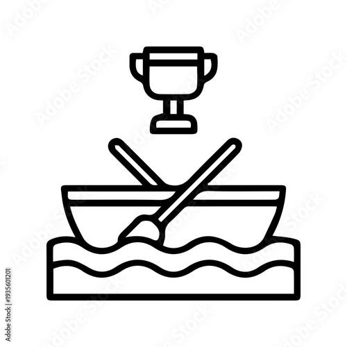 Trophy on Boat with Oars