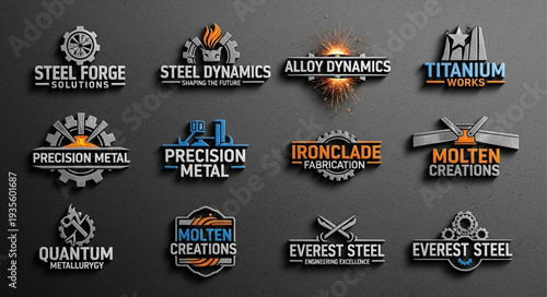 Collection of Industrial Metal Logo Designs.