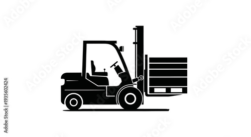 Forklift operating in a warehouse, transporting goods efficiently from one location to another