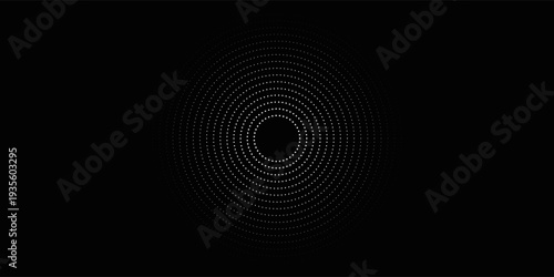 Tableau sur toile Create a bold look with a centric circle background featuring vector graphics of sound waves
