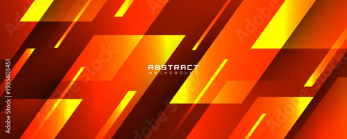 Glowing orange abstract background overlap layer on dark space with diagonal lines effect decoration. Graphic design element cutout style concept for web banner, art, flyer, card, or brochure cover