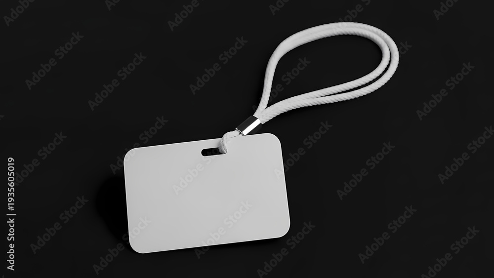 Fototapeta premium White luggage tag on a black background with copy space.