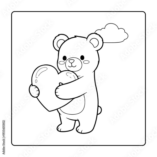Bold And Easy Cute Kawaii Coloring Page