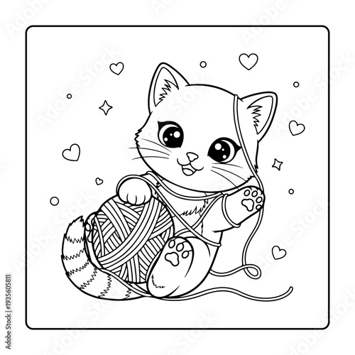 Bold And Easy Cute Kawaii Coloring Page