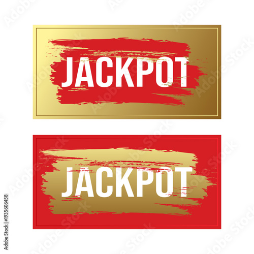 Golden scratch cards with jackpot. Coupons for win game lottery isolated on white background. Vector illustration