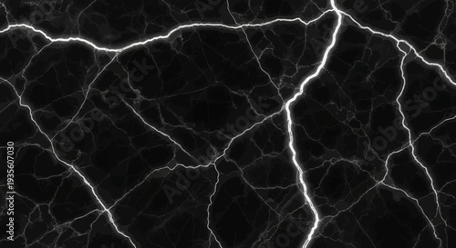 Electricity and Lightning Strikes on a Dark Background.