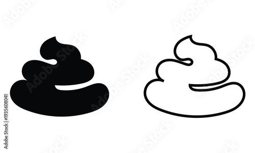 Poop Emoji Icons Set . Set of cute cartoon poop icons in various colors, isolated on white background, ideal for emoji design, humor graphics, and sticker collections.